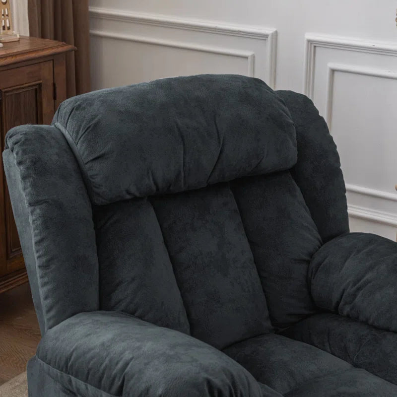 37.4" Wide Compact Swivel Rocker with Heat and Massage Durable Lounge Reclining Chair(Set of 2)