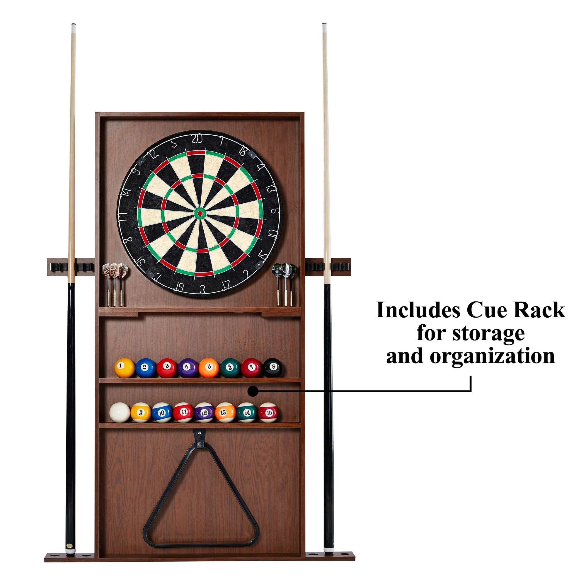 7.5 Ft Pool Table Set with Cue Rack & Dartboard, Green