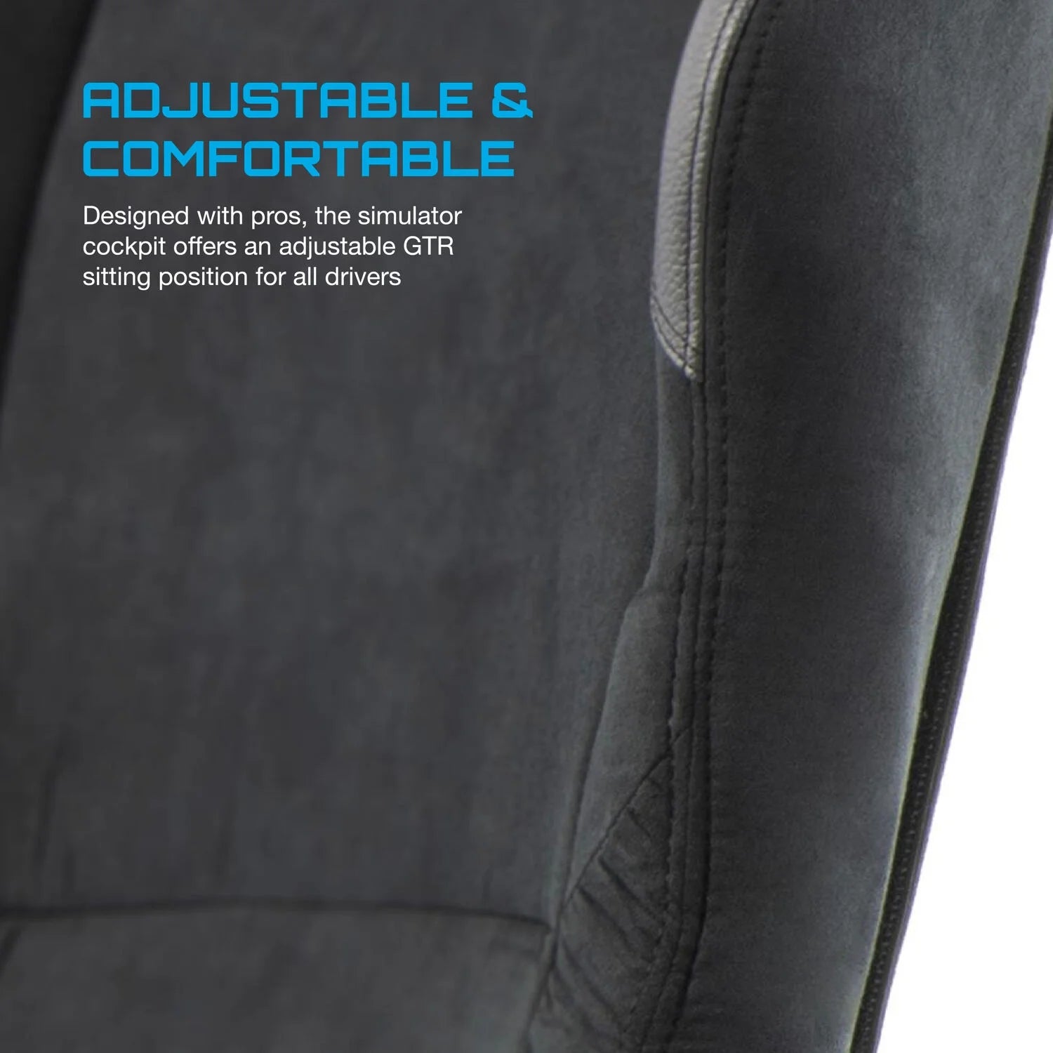 ® Evolution Racing Suède Lightweight Carbon Quality Steel Racing Simulator Cockpit, Black