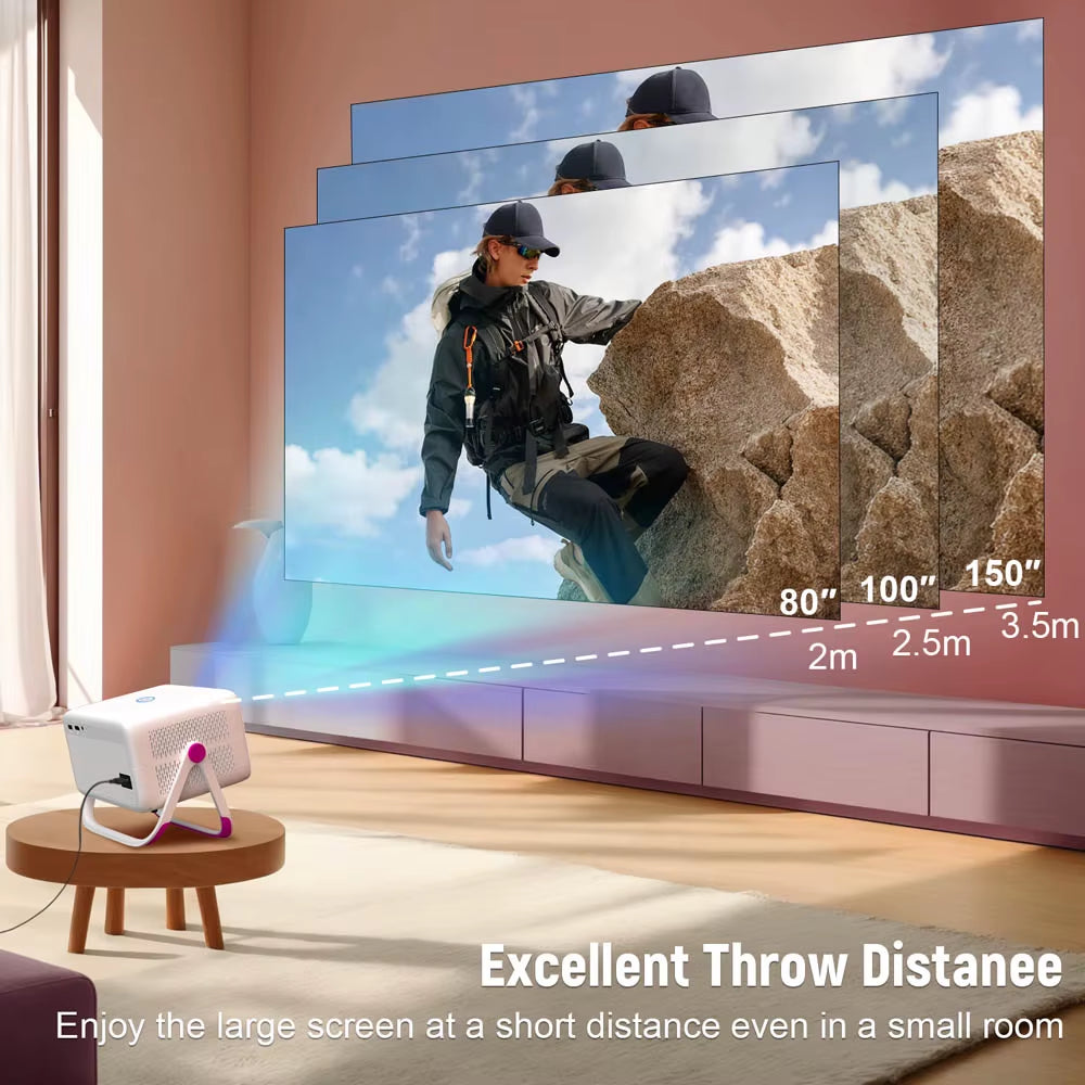 4K HD Projector 650 ANSI 1080P Auto Focus Android 11 H713 Wifi6 BT5.2 Portable Outdoor Video Smart Home Theater Projectors