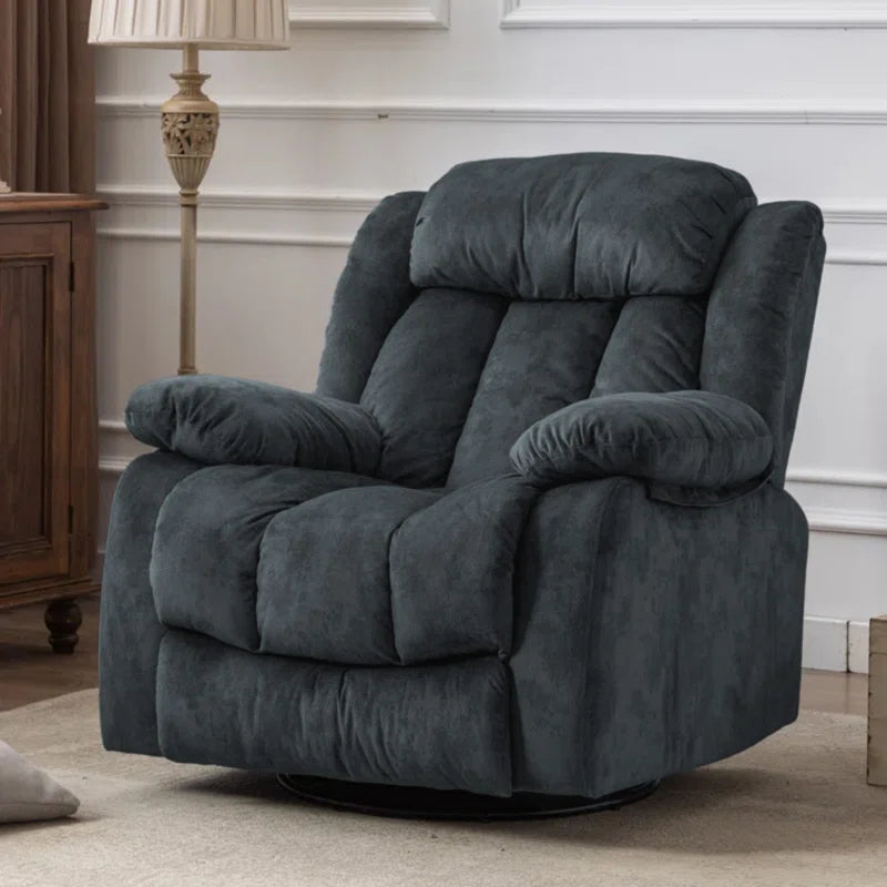 37.4" Wide Compact Swivel Rocker with Heat and Massage Durable Lounge Reclining Chair(Set of 2)