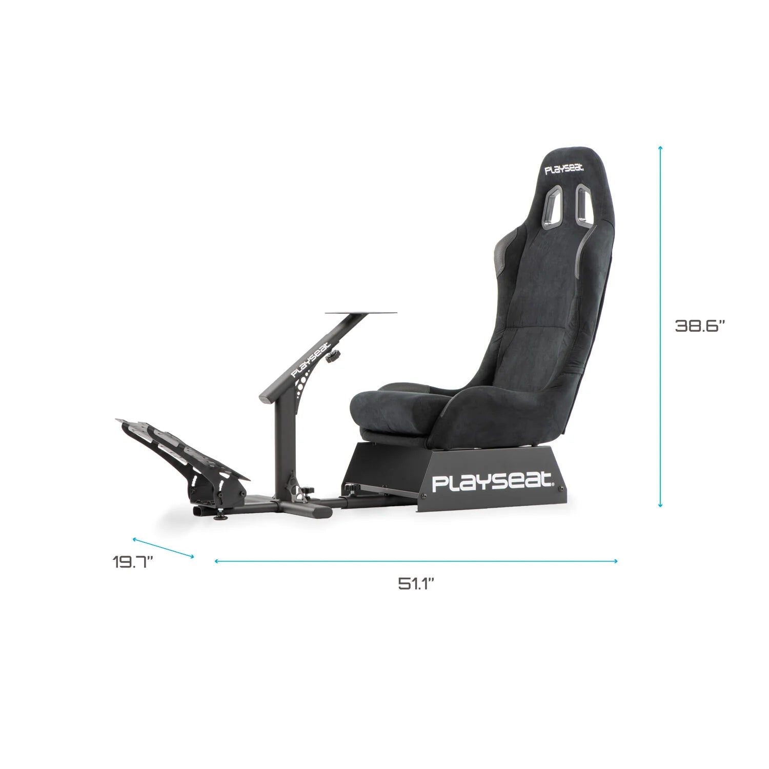 ® Evolution Racing Suède Lightweight Carbon Quality Steel Racing Simulator Cockpit, Black