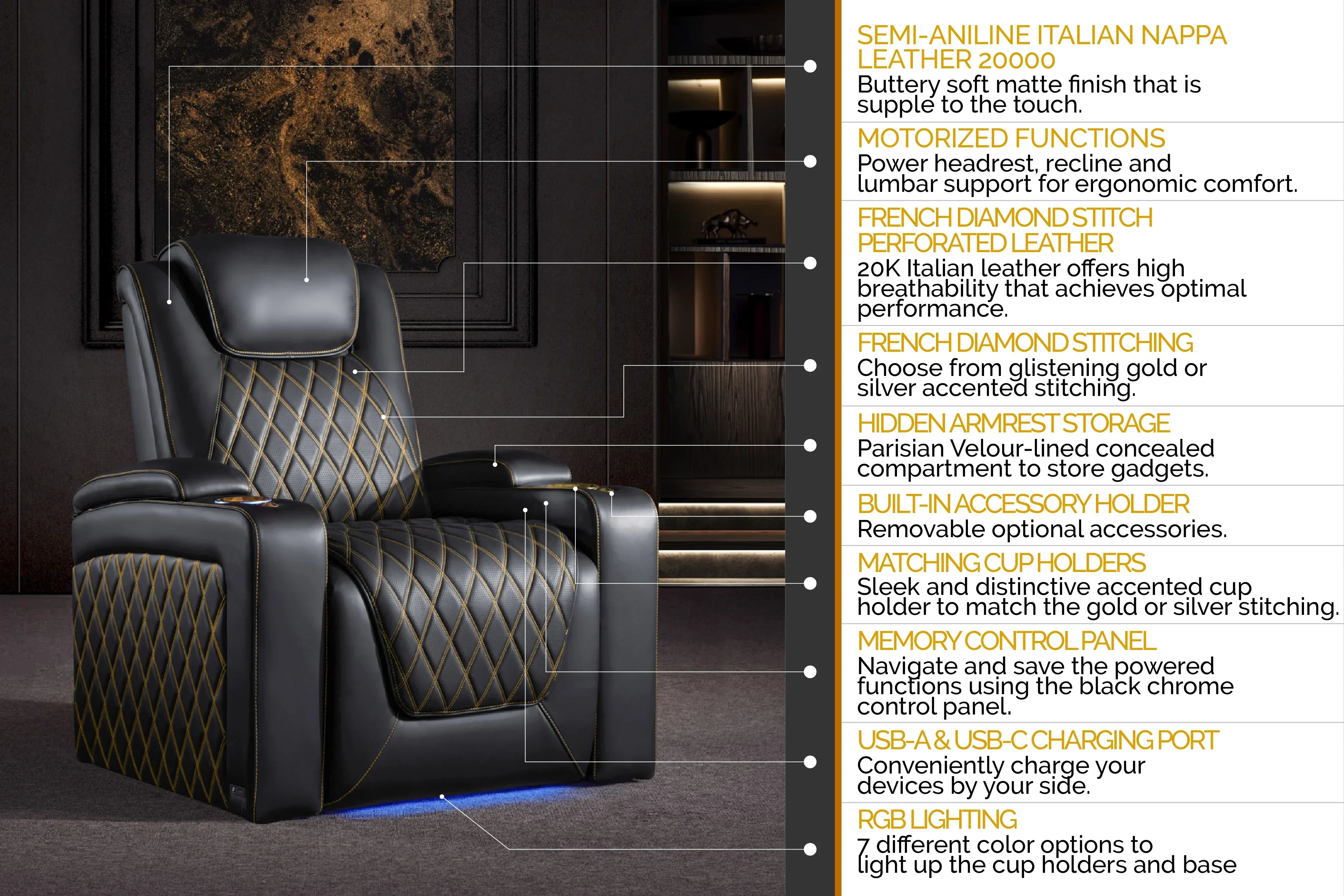 Valencia 2025 Oslo Ultimate Luxury Leather Home Theater Seating