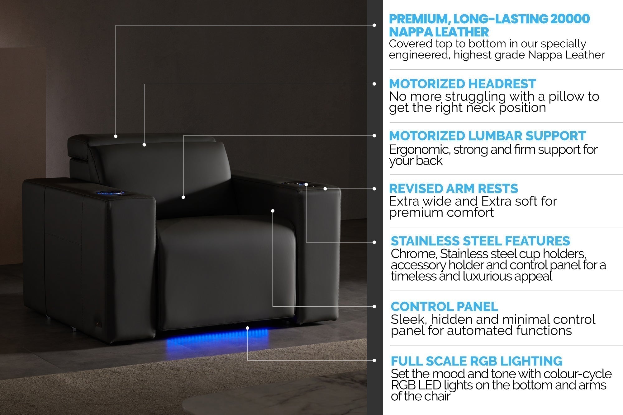 Valencia Barcelona Grand Ultimate Italian Leather Theater Seating – 2025 Edition