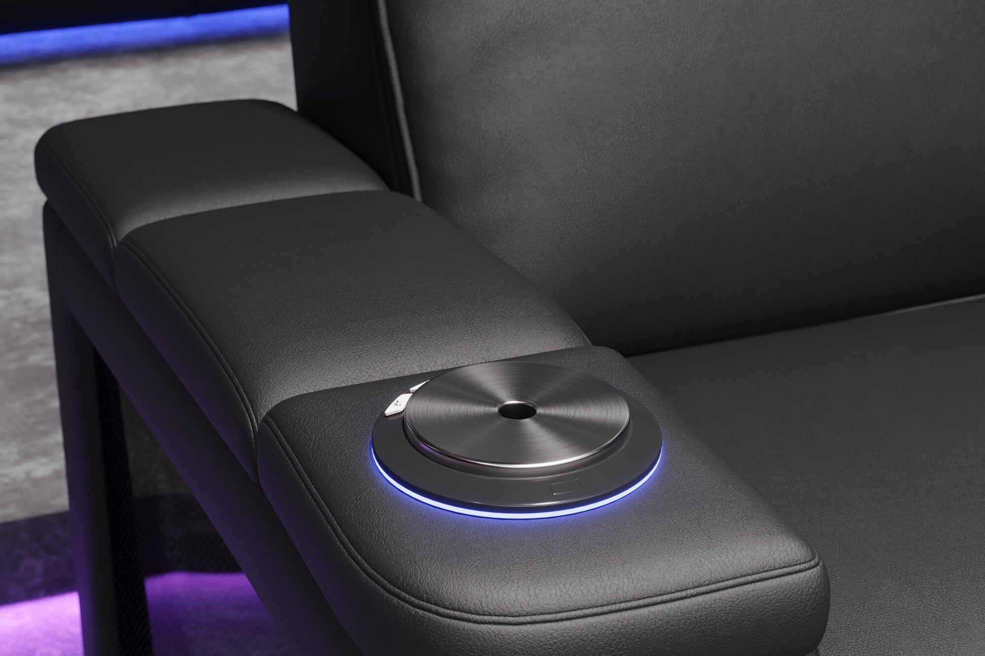 Valencia 2025 New Monza Leather Home Theater Seating with Carbon Fiber Panels – Row of 5