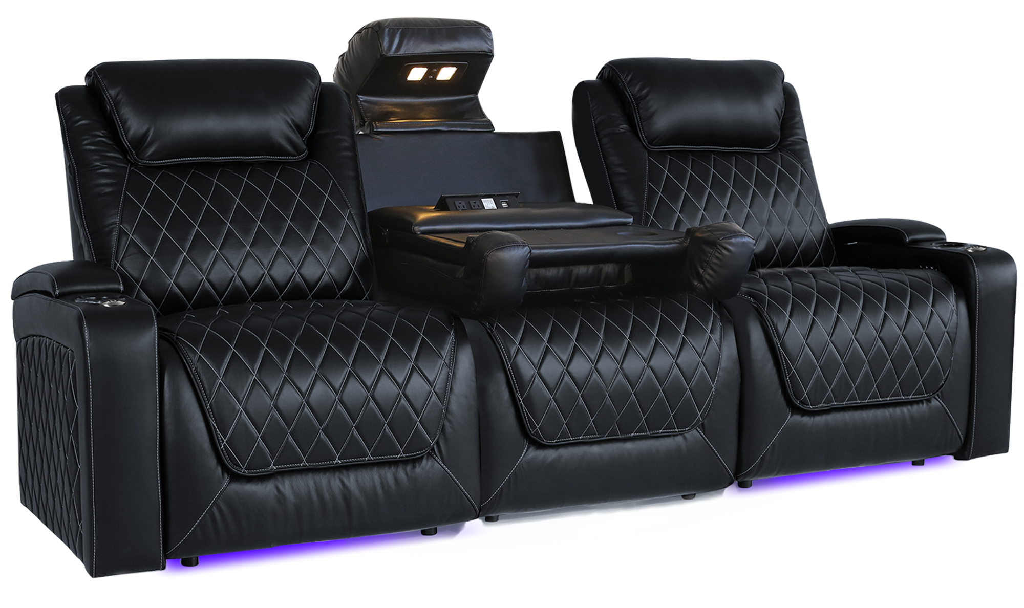 Valencia Oslo XL Console Luxury Italian Leather Theater Seating