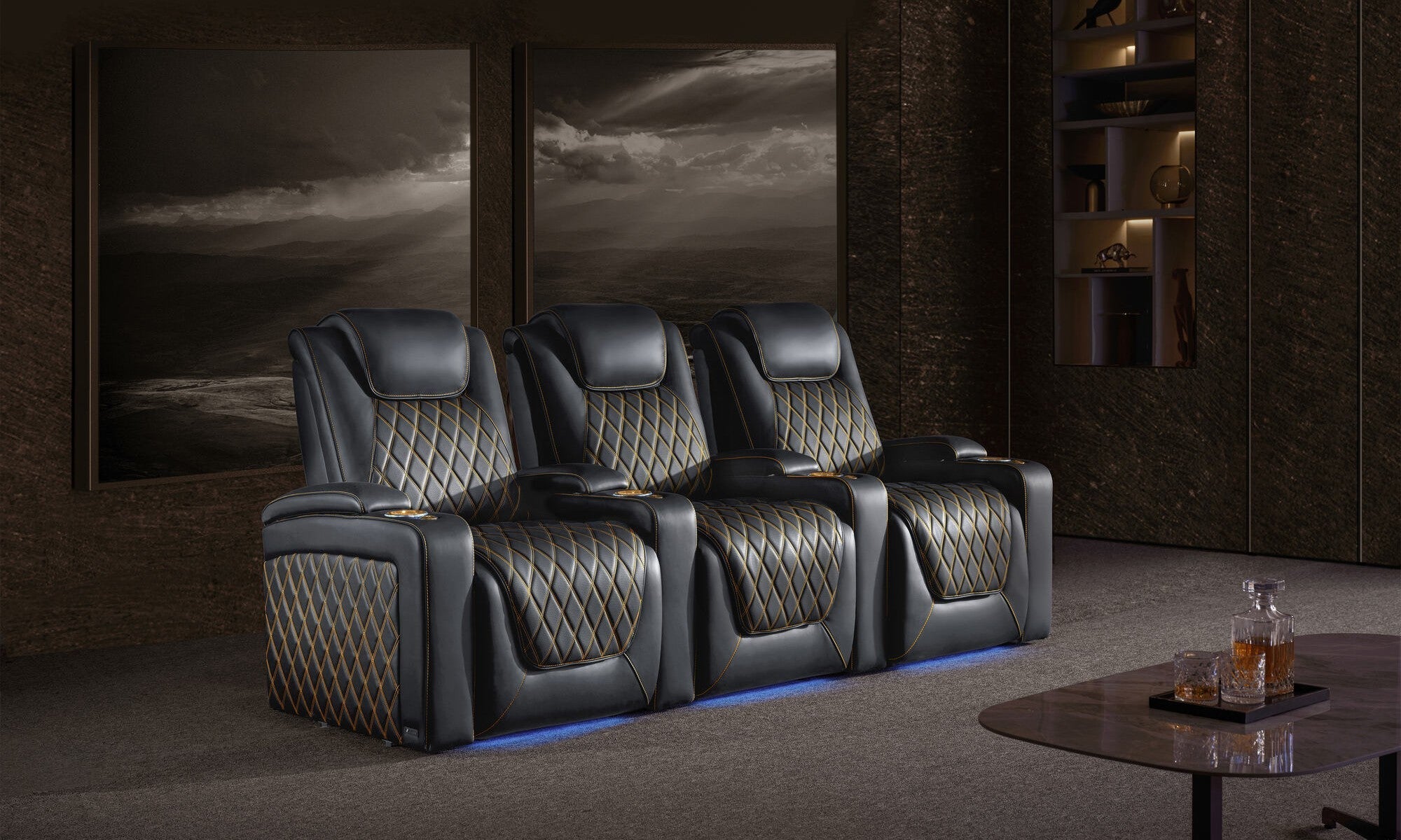 Valencia Oslo Ultimate 20K Italian Semi-Aniline Leather Theater Seating