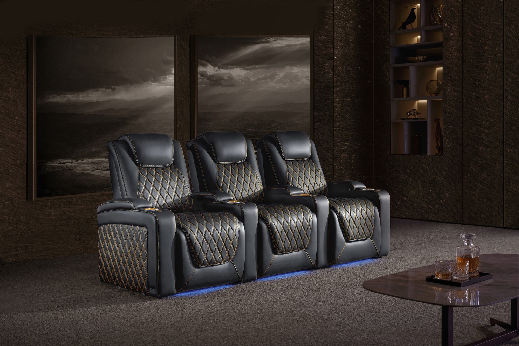 Valencia Oslo Ultimate 20K Italian Semi-Aniline Leather Theater Seating