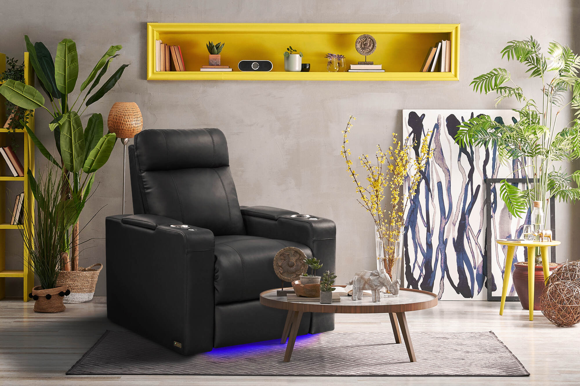 Valencia Piacenza Luxury Italian Semi-Aniline Leather Home Theater Seating