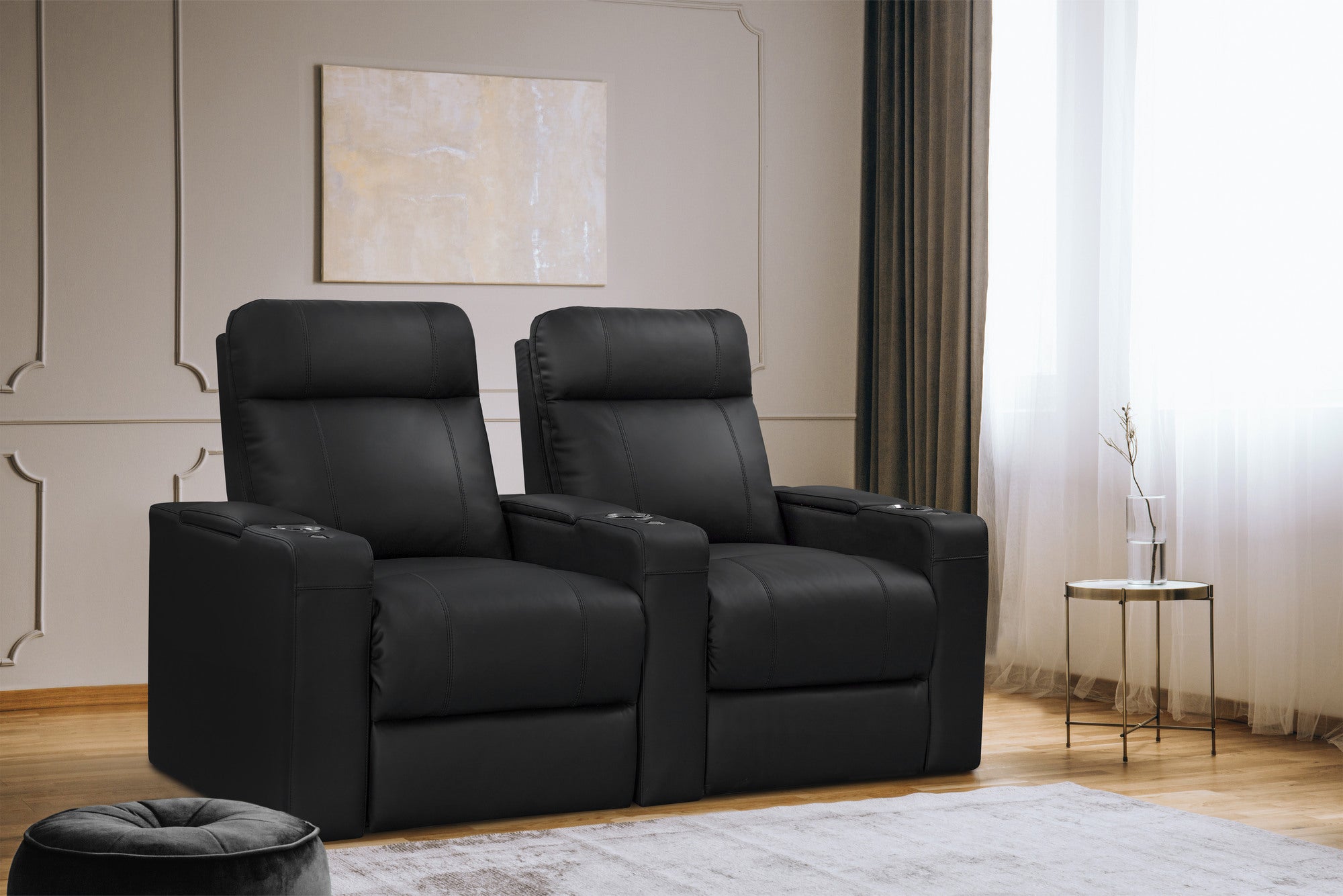 Valencia Piacenza Luxury Italian Semi-Aniline Leather Home Theater Seating
