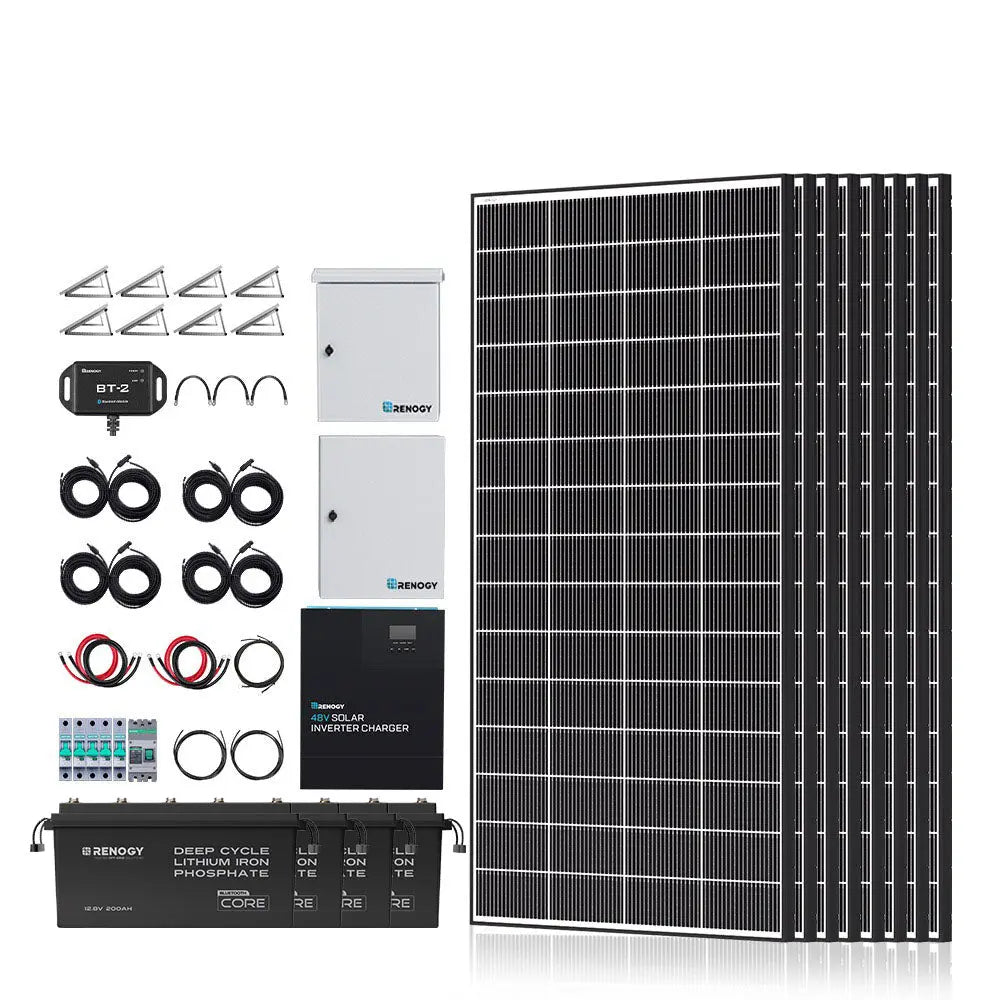 Renogy Complete Cabin Solar Kit (1200W/2500W | 9.6kWh Battery)