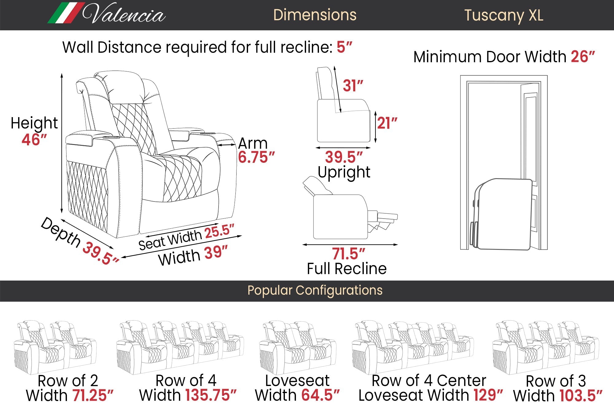 Valencia Tuscany XL Luxury Theater Seating – 2025 Edition