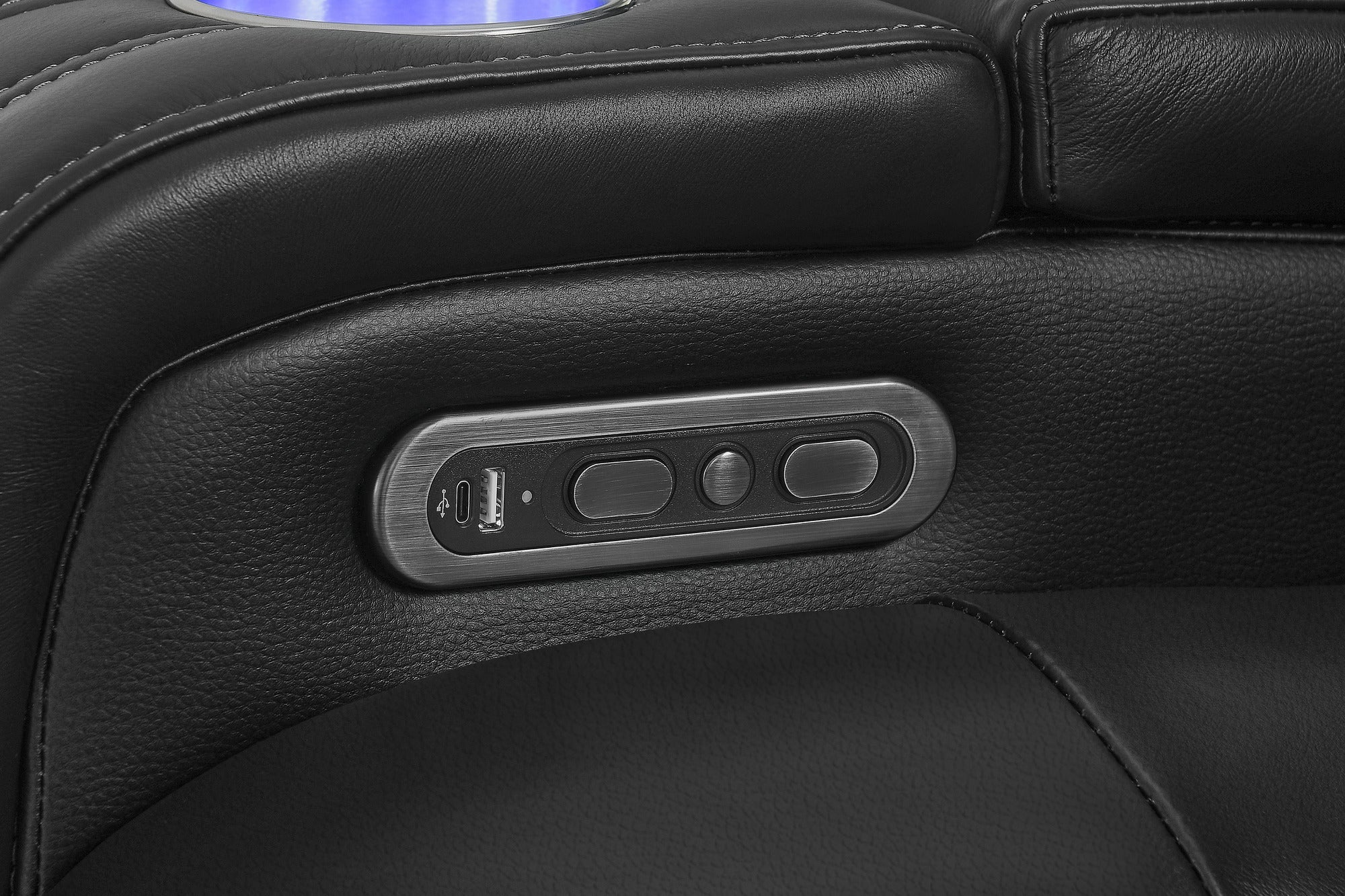 Valencia Cyber Intelligent – Italian Leather Home Theater Console with Immersive Sound, Heat & Massage