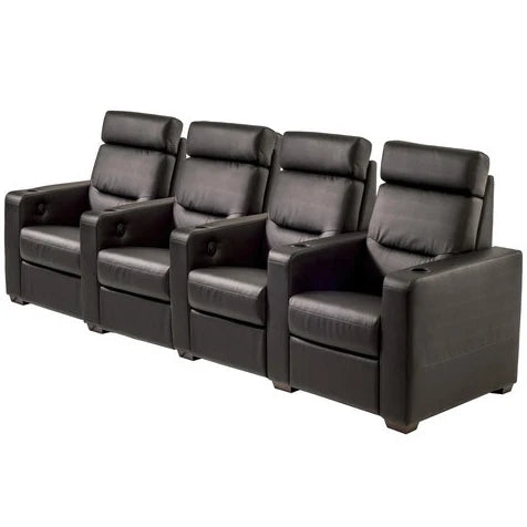 Salamander Designs TC3 Straight 4-Seat Combination Theater Chair – Black