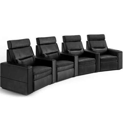Salamander Designs TC3 Curved 4-Seat Combination Theater Chair – Black