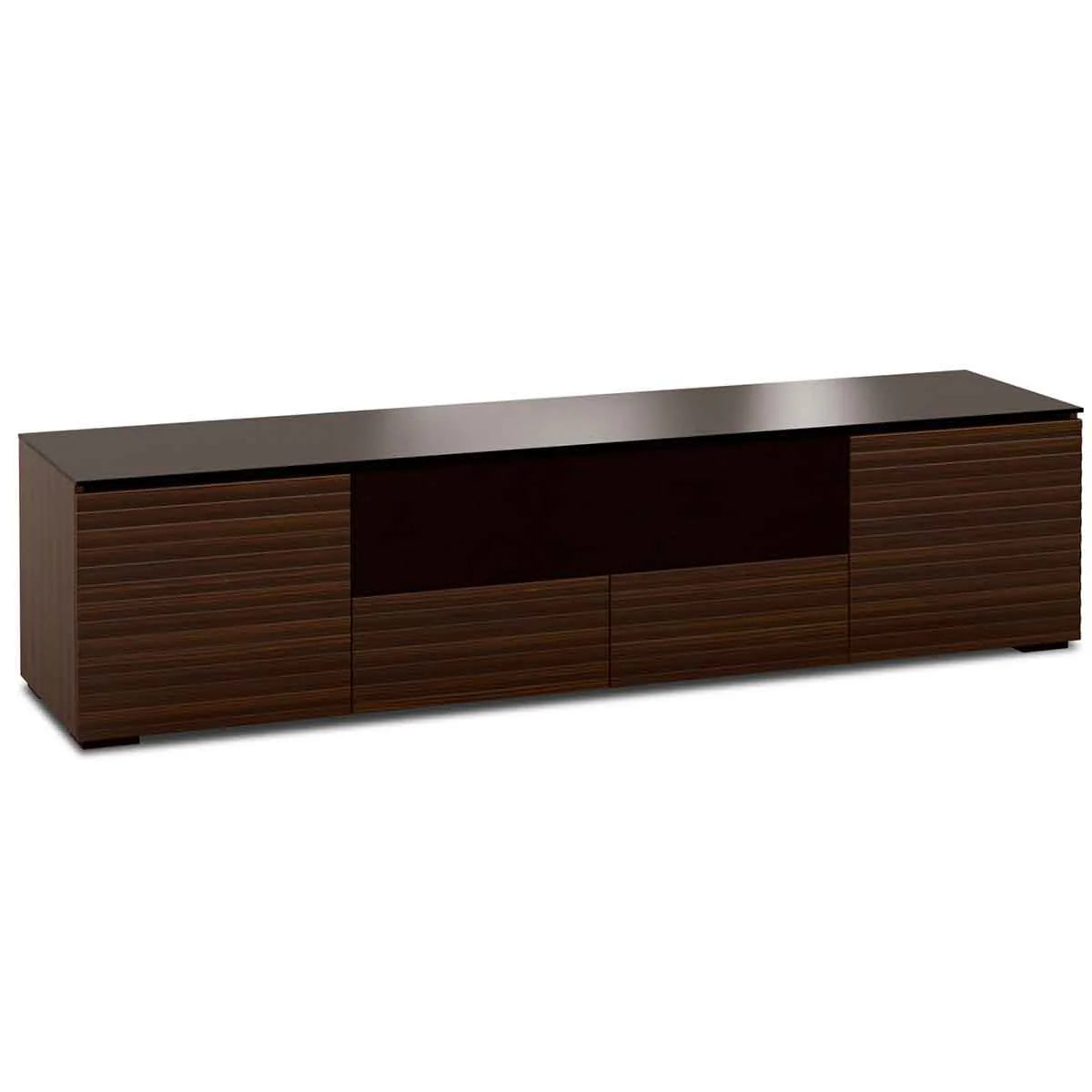 Salamander Designs Zurich 245 Quad-Width A/V Cabinet with Center Speaker Opening – Linear Texture Opium Brown