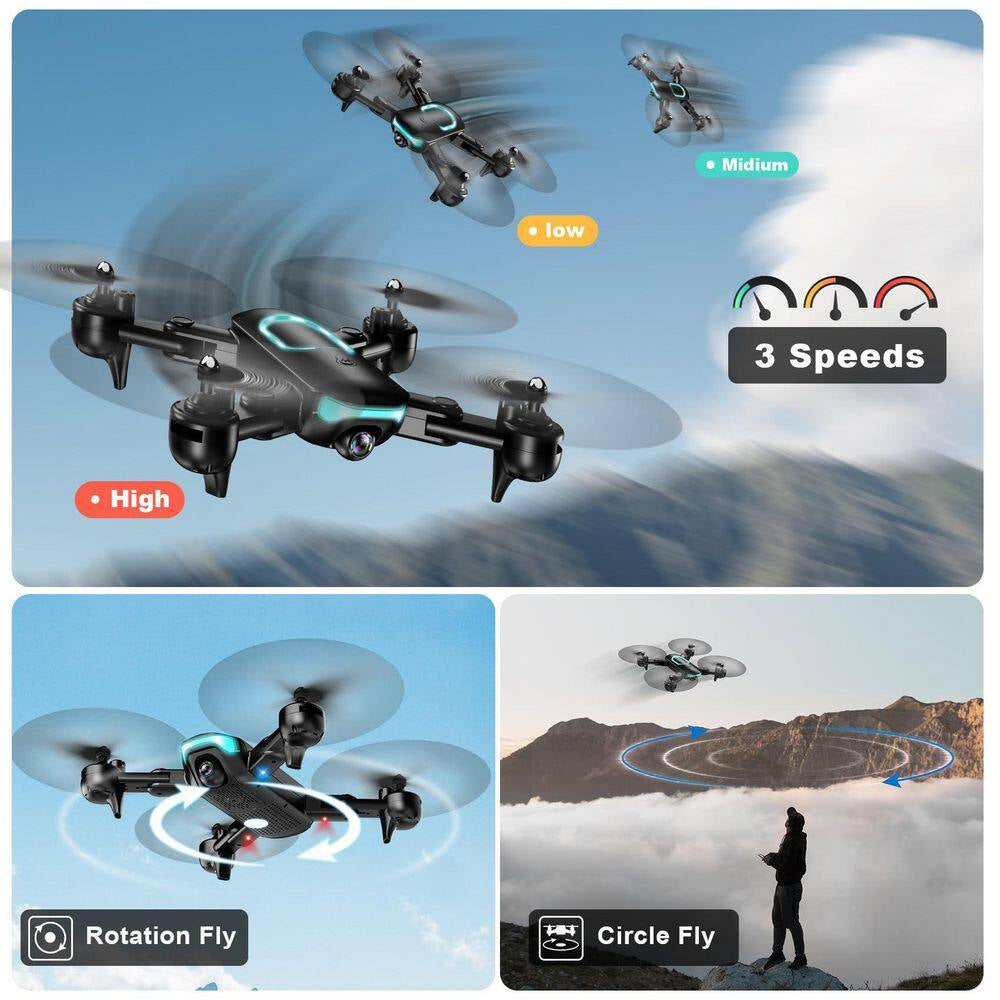 Foldable Drone Toy with 1080P Camera HD Live Video, Circle Waypoint Fly, Altitude Hold, 3D Flip, 3 Speed Mode
