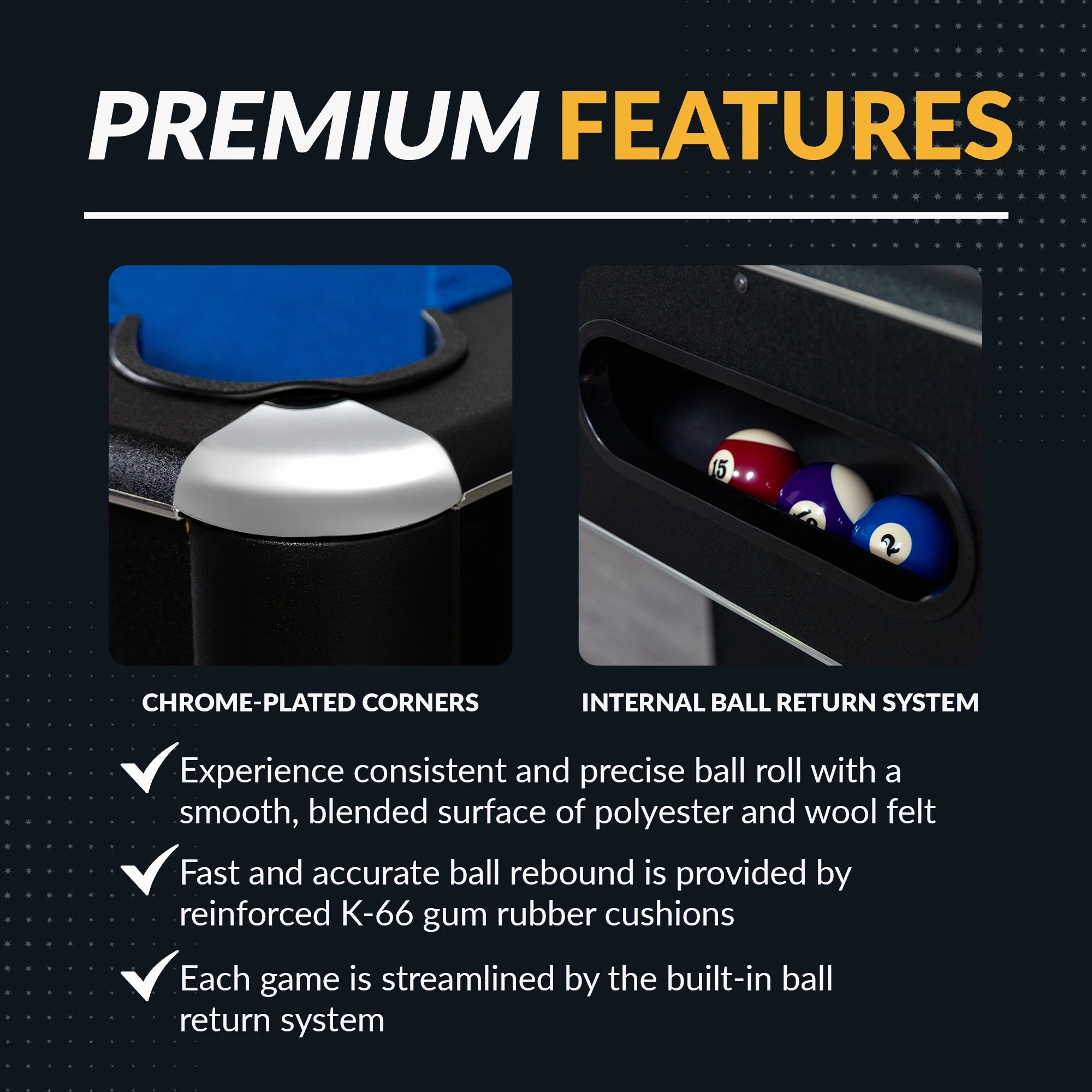 Hustler 7-Foot Pool Table with Blue Felt, Internal Ball Return System, Easy Assembly, Pool Cues and Chalk