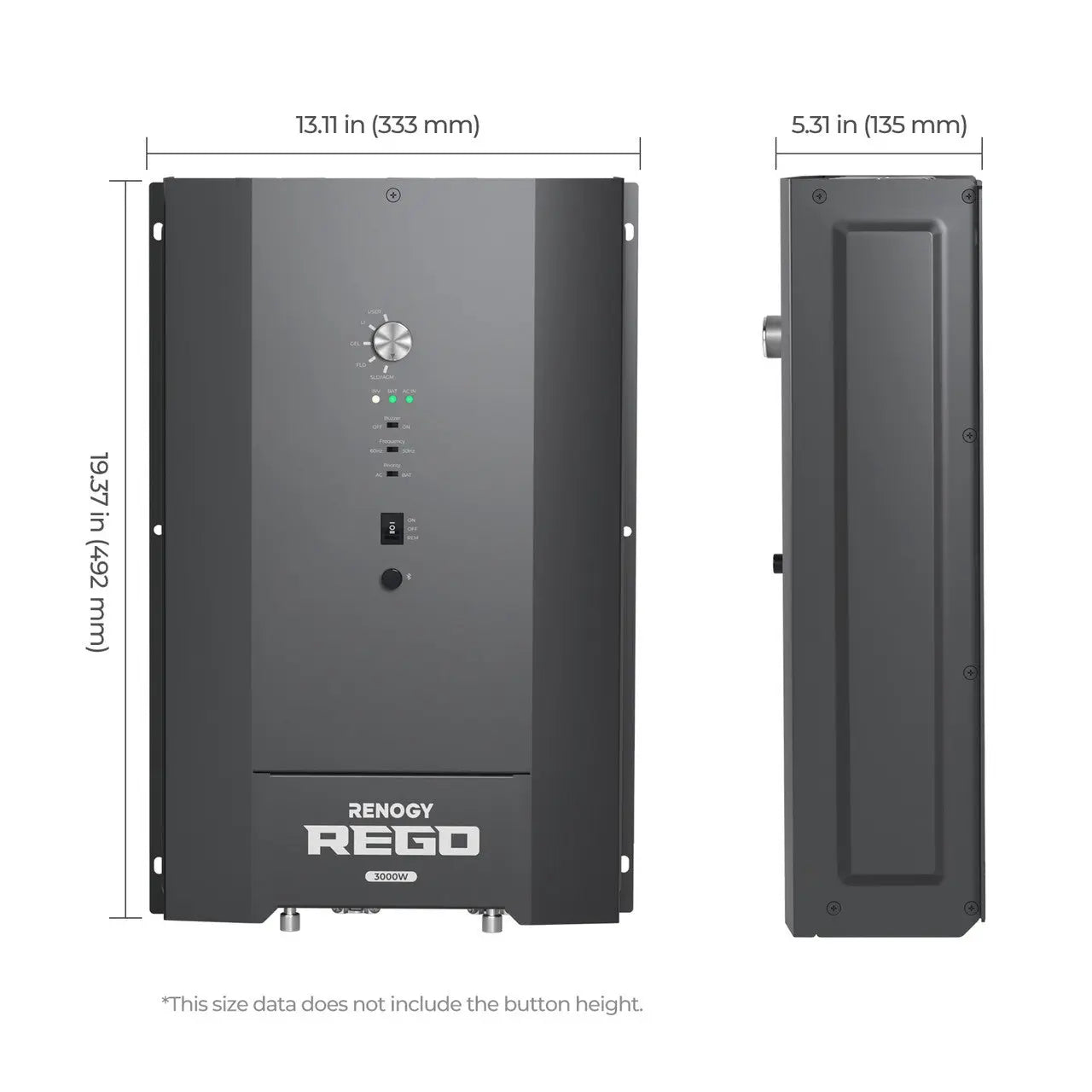 REGO 3000W 12V Pure Sine Wave HF Inverter Charger (Split-Phase Design)