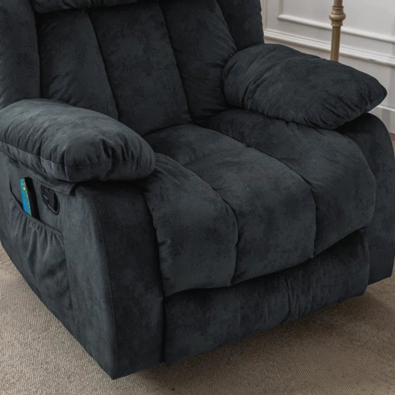 37.4" Wide Compact Swivel Rocker with Heat and Massage Durable Lounge Reclining Chair(Set of 2)