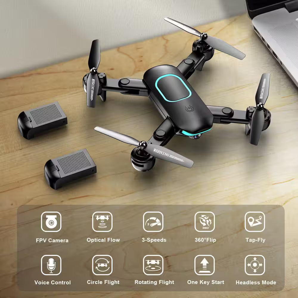 Foldable Drone Toy with 1080P Camera HD Live Video, Circle Waypoint Fly, Altitude Hold, 3D Flip, 3 Speed Mode