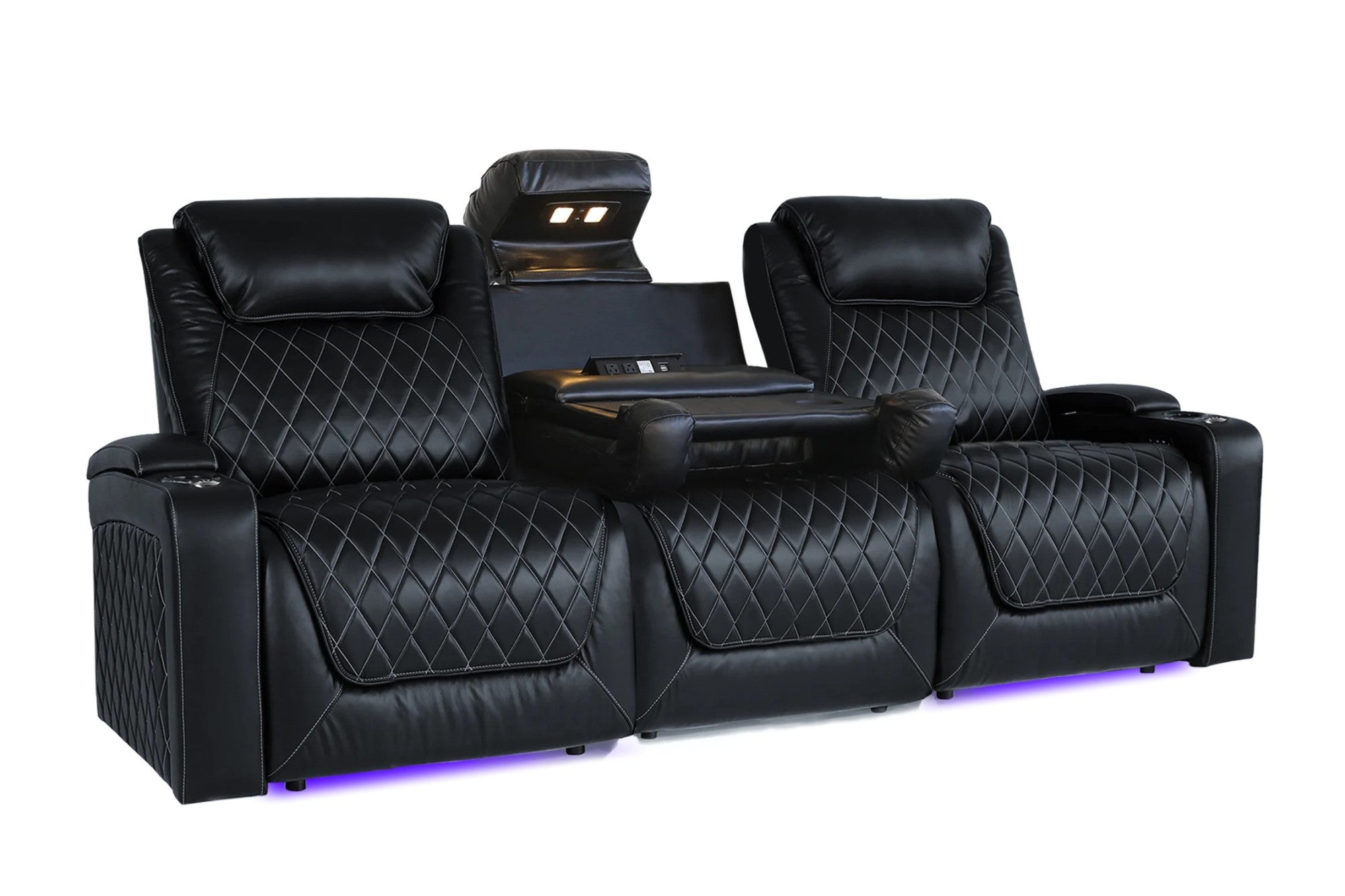 Valencia Oslo XL Console Luxury Italian Leather Theater Seating