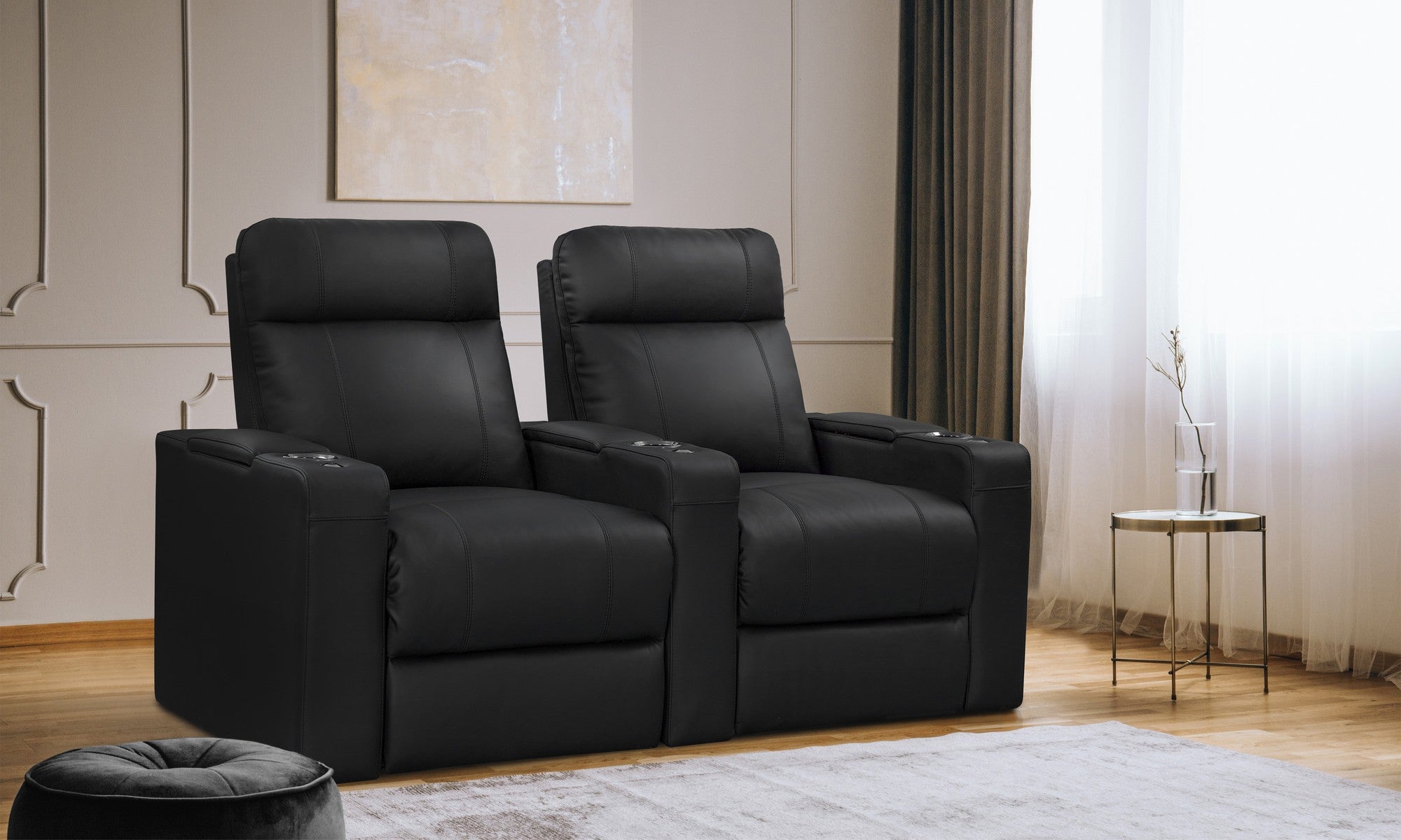Valencia Piacenza Luxury Italian Semi-Aniline Leather Home Theater Seating