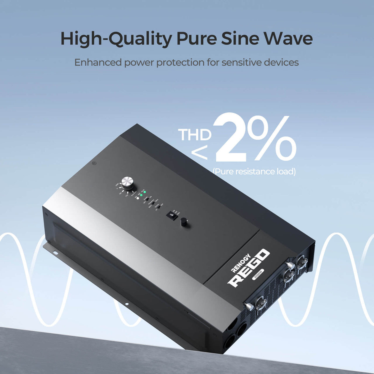 REGO 3000W 12V Pure Sine Wave HF Inverter Charger (Split-Phase Design)