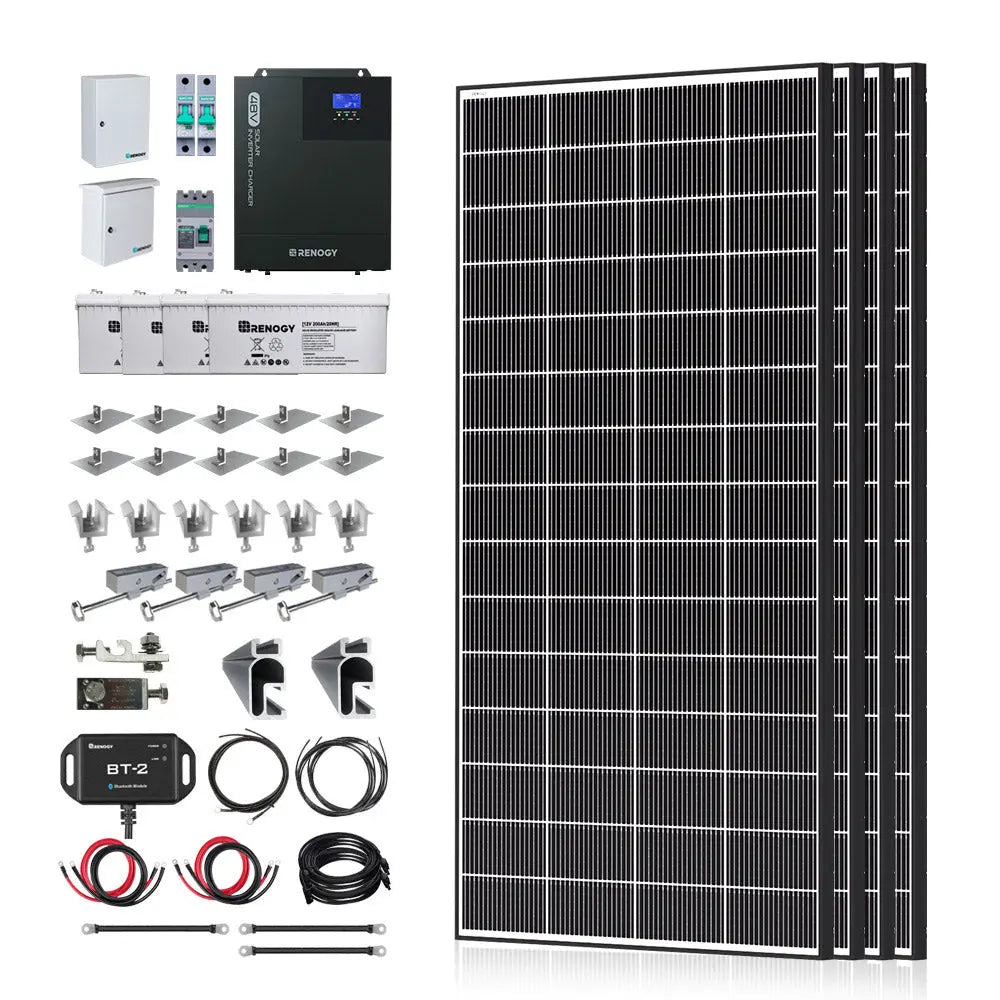 Renogy Complete Cabin Solar Kit (1200W/2500W | 9.6kWh Battery)