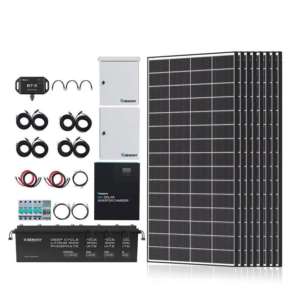 Renogy Complete Cabin Solar Kit (1200W/2500W | 9.6kWh Battery)