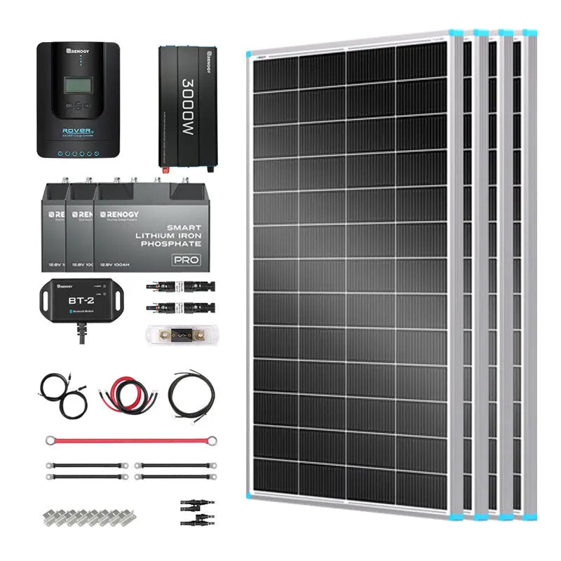 Renogy 800W 12V Complete Solar Panel Kit with 3.6kWh Battery