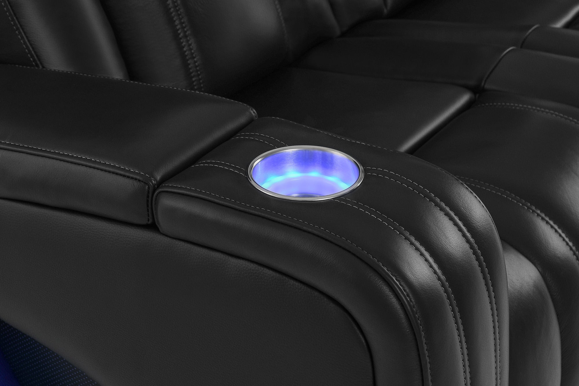 Valencia Cyber Intelligent – Italian Leather Home Theater Console with Immersive Sound, Heat & Massage