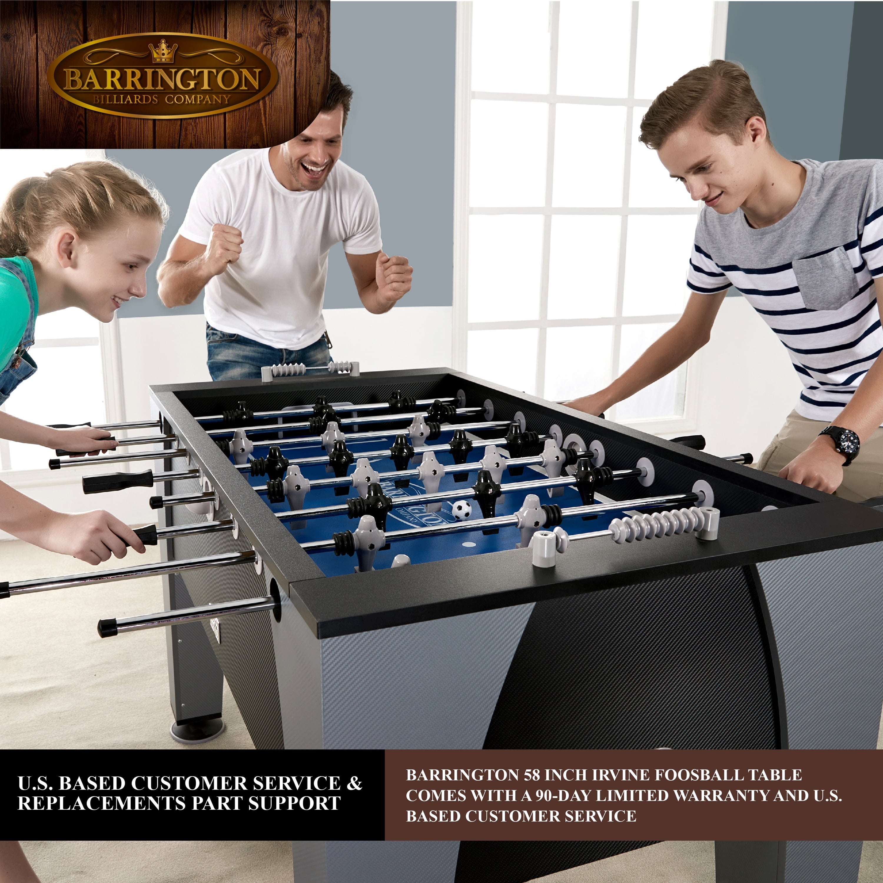 58” Irvine Foosball Table Competition Size, Soccer, Accessories Included by