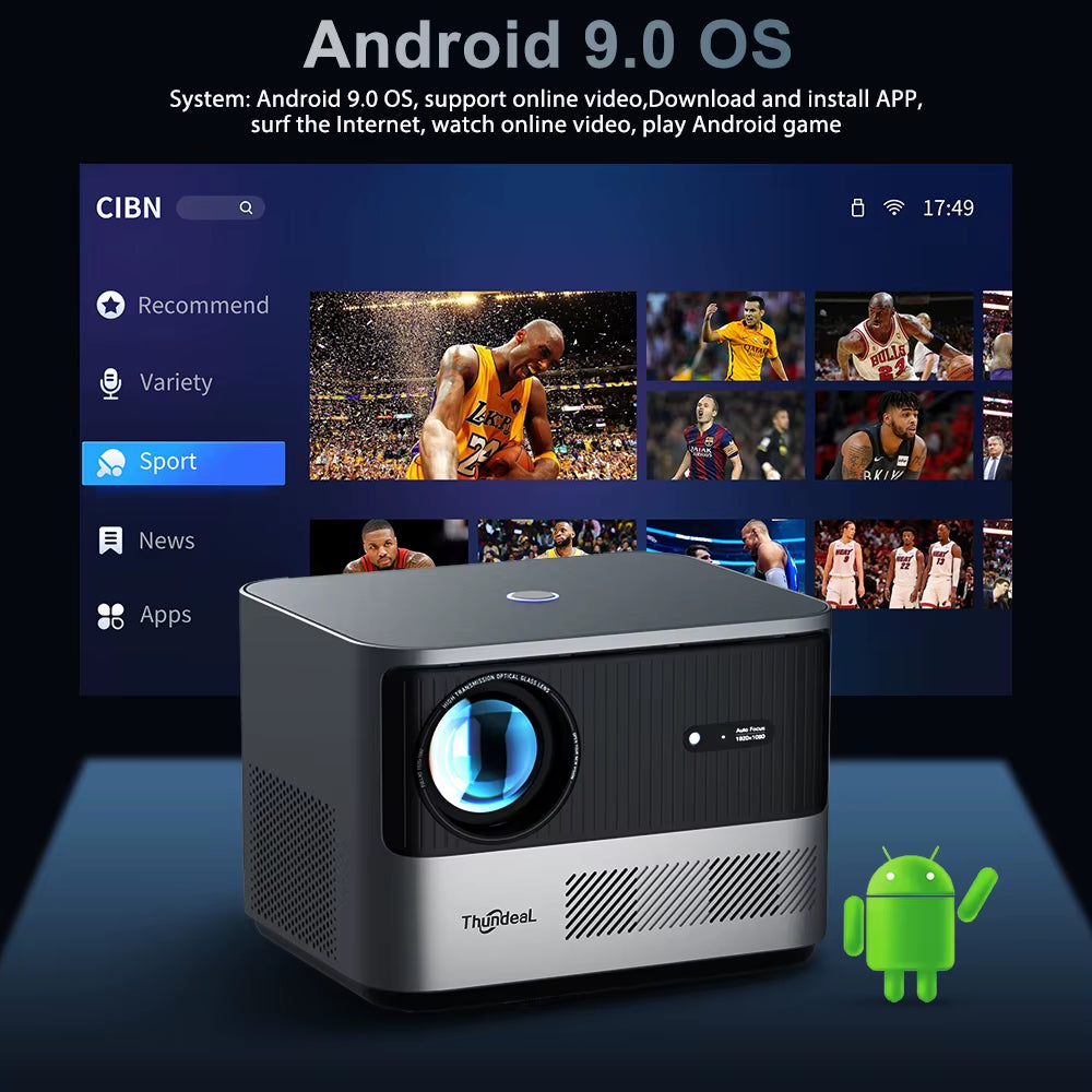 Full HD 1080P Projector TDA6W Auto Focus Smart Android WIFI LCD LED Video Home Theater Portable Projector Home Theater