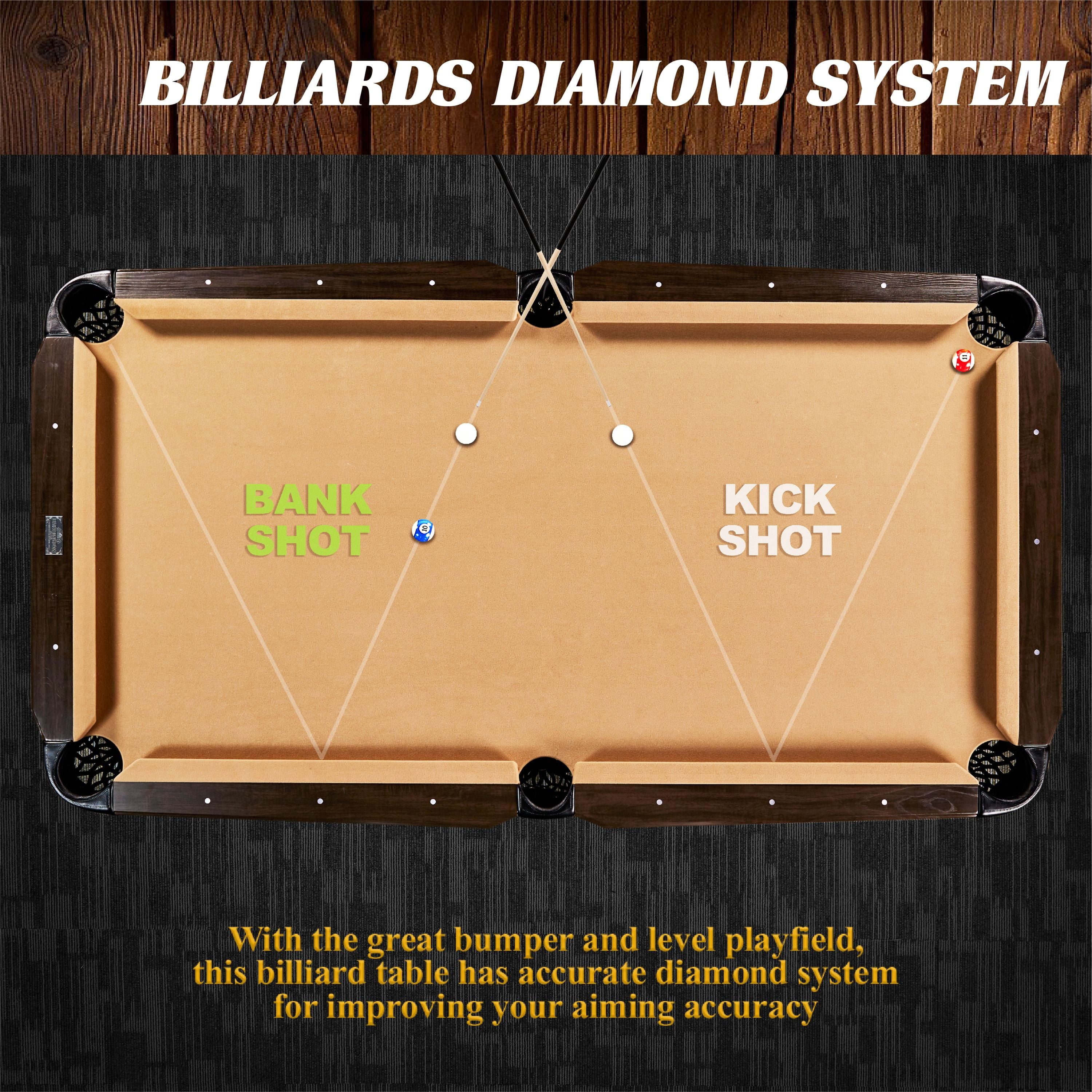 7.5 Ft Pool Table Set with Cue Rack & Dartboard, Tan