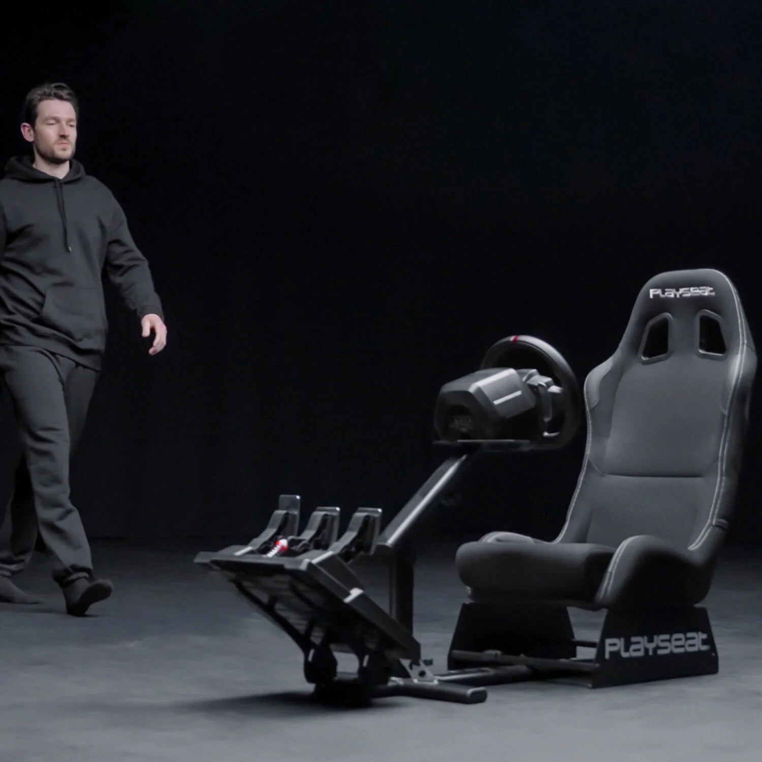 ® Evolution Racing Suède Lightweight Carbon Quality Steel Racing Simulator Cockpit, Black