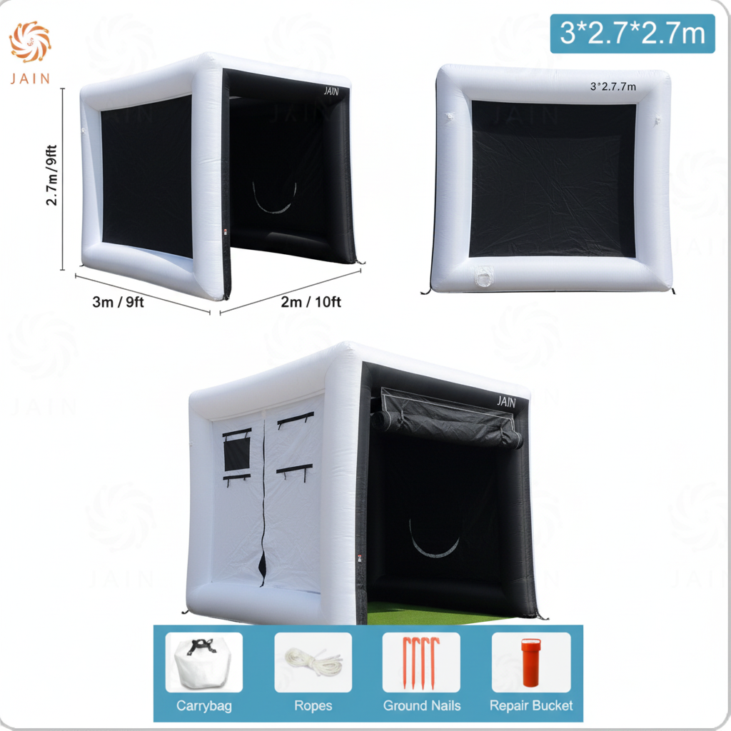 Indoor Inflatable Golf Simulator Kids Golf Practice Swing Tent Inflatable Driving Range Trainning Cage for Exercise&Play