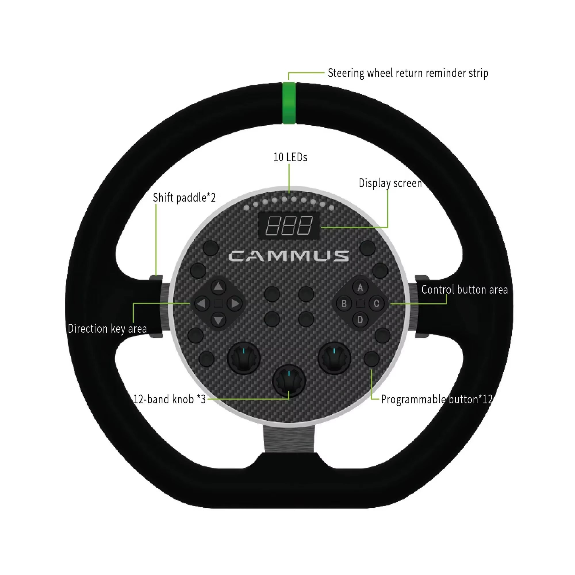 CAMMUS C5 2 in 1 5Nm Direct Drive System Base Gaming Steering Wheel Racing Simulator PC Car Wheel Racing Simulator
