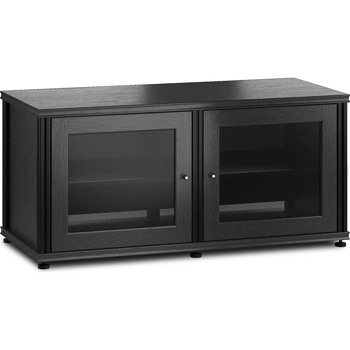 Salamander Synergy Single Box 221 A/V Cabinet – Black Oak with Black Posts