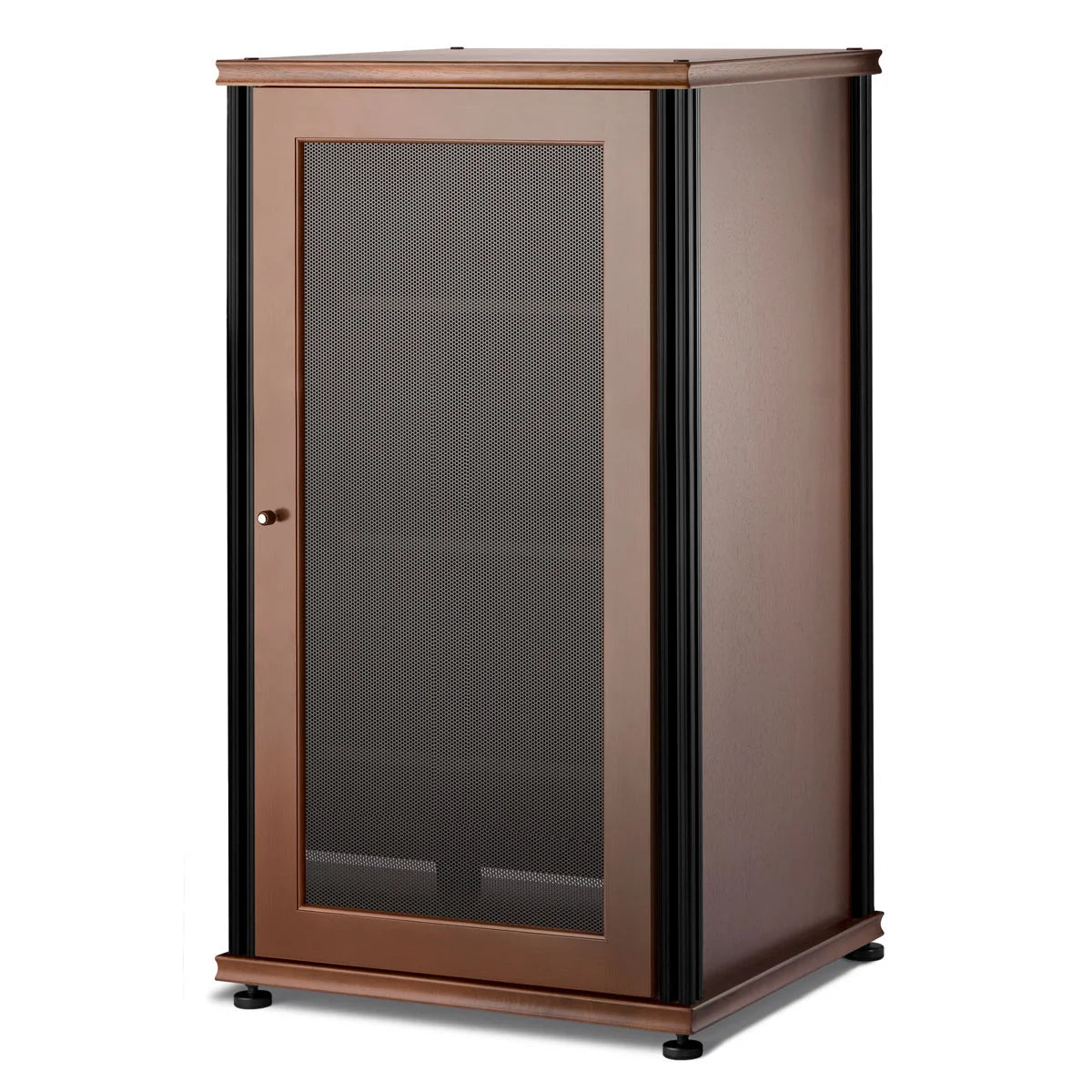 Salamander Designs Synergy Model 402 A/V Cabinet – Walnut with Matte Black Posts