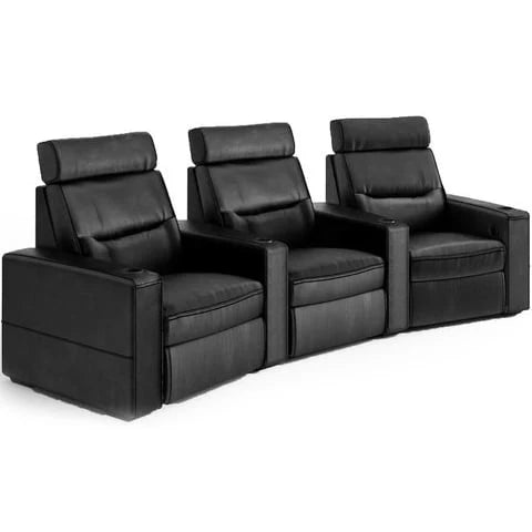 Salamander Designs TC3 Curved 3-Seat Combination Theater Chair - Black