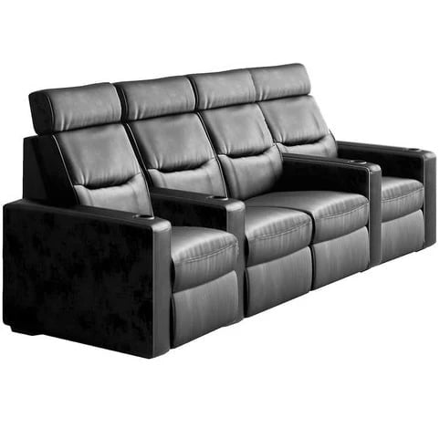 Salamander Designs TC3 Straight 4-Seat Combination Theater Chair - Black