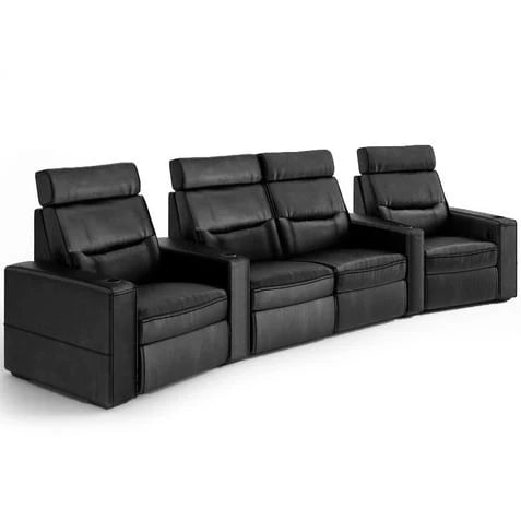 Salamander Designs TC3 Curved 4-Seat Combination Theater Chair - Black